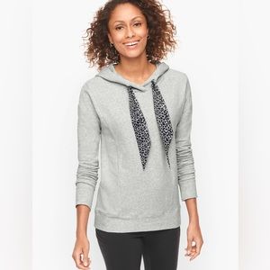 T by Talbots Cheetah Sash Hooded Terry Pullover